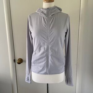 Uniqlo AIRism Mesh UV Protection Full-zip Hoodie Light Grey Size S